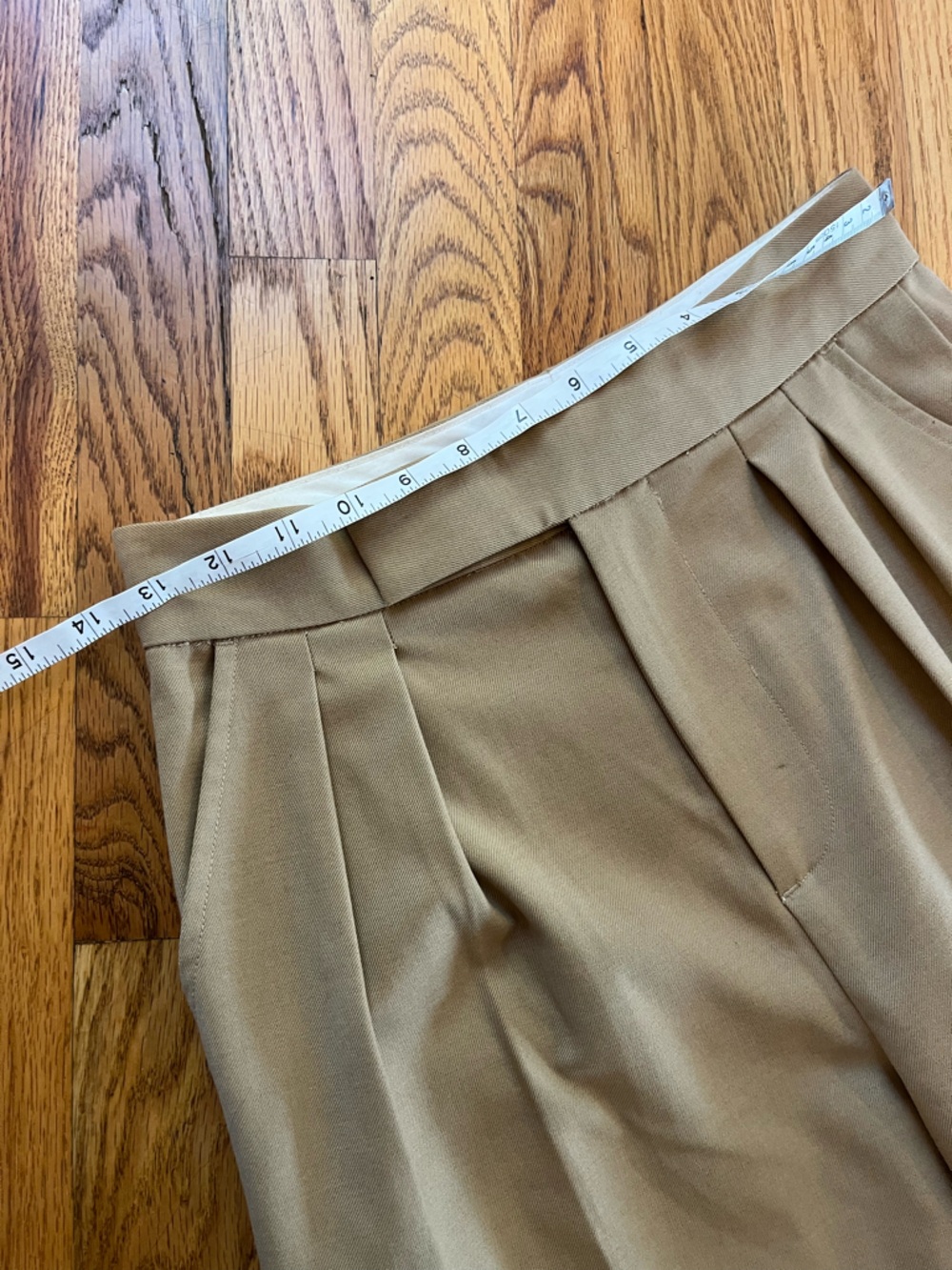 Sophie‎ Rue Pleated Wide Leg Trousers Tan Camel XS High Waisted Tucked Pant b5 - Picture 2 of 8